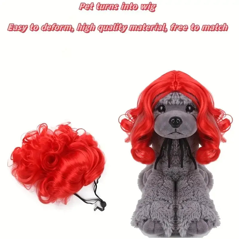 Red Wavy Dog Hood Costume for Pets - Funny Party Accessory