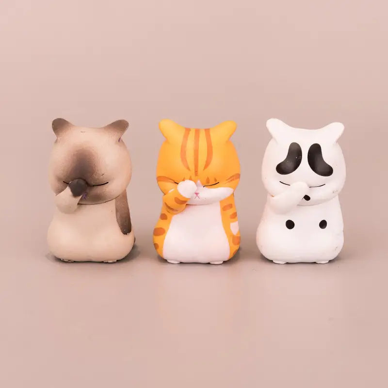 Cute Facepalm Cat Figurine for Desk and Home Decor