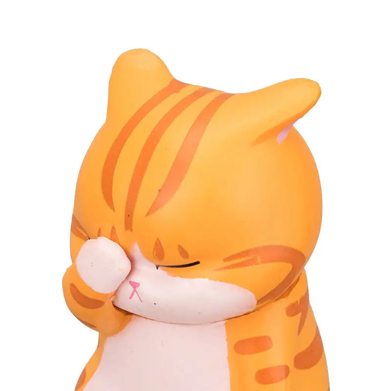 Cute Facepalm Cat Figurine for Desk and Home Decor