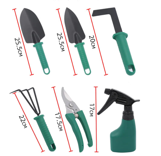 10-Piece Gardening Tool Set with Shovel, Rake, Shears