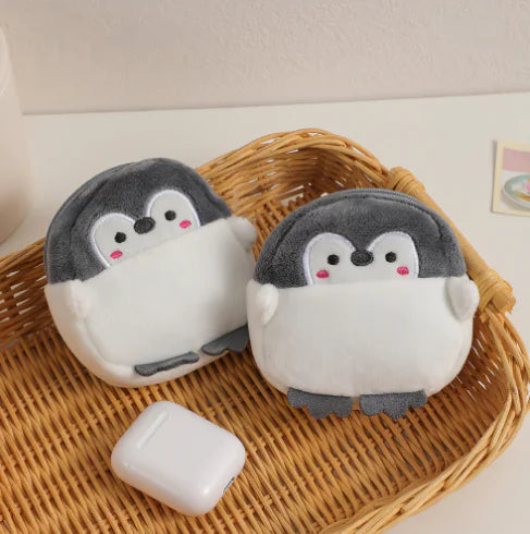 Cute Cartoon Penguin Plush Coin Purse Keychain