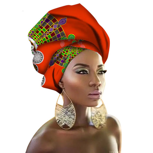 100% Cotton Wax Print African Headscarf