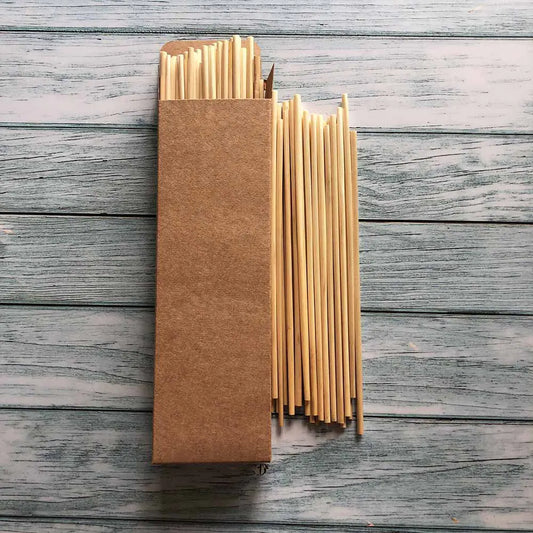 100pcs Eco-Friendly Wheat Straws - Biodegradable